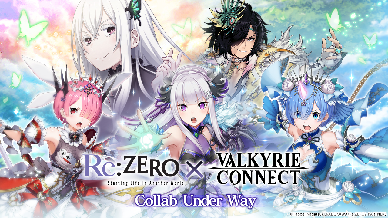 Collaboration Event with Popular Anime Series “Re:ZERO -Starting Life in  Another World-” Begins in Fantasy RPG Valkyrie Connect! Emilia, Rem, and  Ram Appear in Collab-Exclusive Outfits! All Collab Heroes Have Newly  Recorded